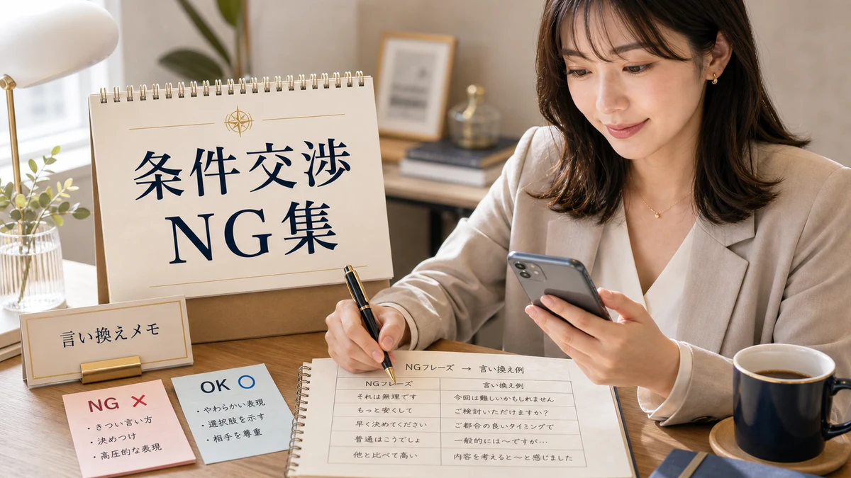 条件交渉でやってはいけないこと|関係を壊す言い方集のイメージ